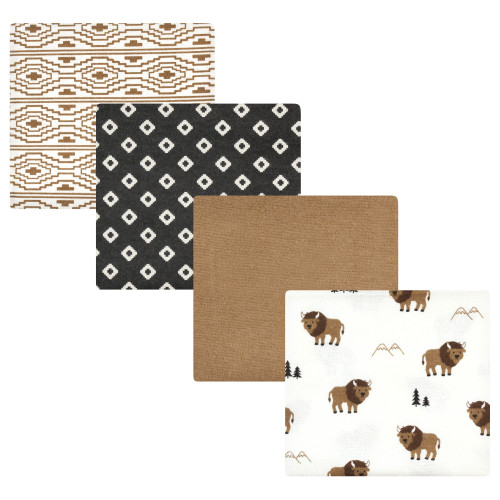 Hudson Baby Cotton Flannel Receiving Blankets, Wild Buffalo