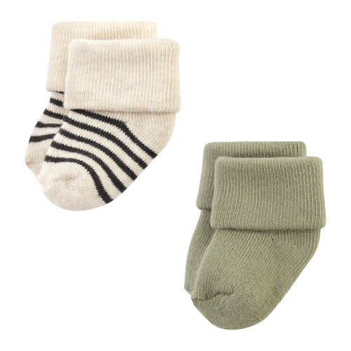 Hudson Baby Cotton Rich Newborn and Terry Socks, Brave Lion