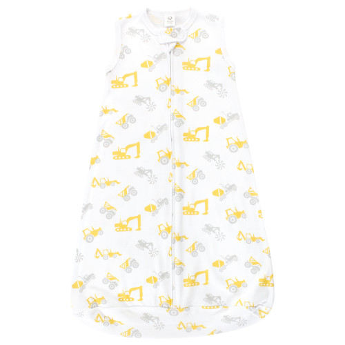 Hudson Baby Cotton Long-Sleeve Wearable Sleeping Bag, Sack, Blanket, Construction Vehicles Sleeveless