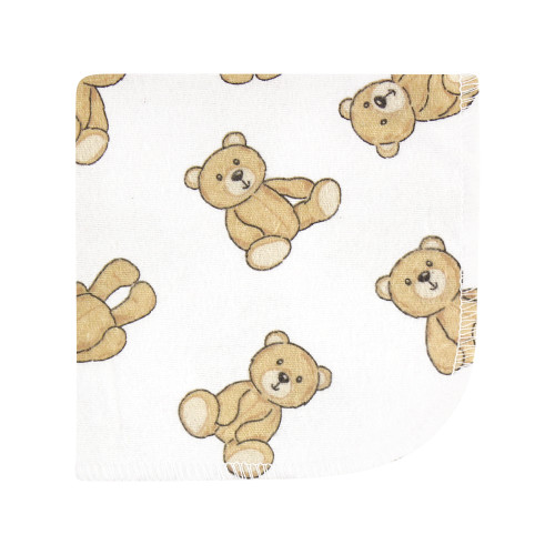 Hudson Baby Flannel Cotton Washcloths, Teddy Bears 10 Pack