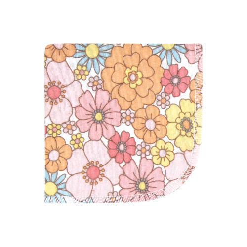 Hudson Baby Flannel Cotton Washcloths, Peace Love Flowers 10 Pack