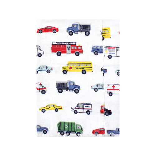 Hudson Baby Cotton Flannel Burp Cloths, Going Places 4 Pack