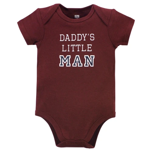 Hudson Baby Cotton Bodysuit, Pant and Shoe Set, Boy Daddy Short Sleeve