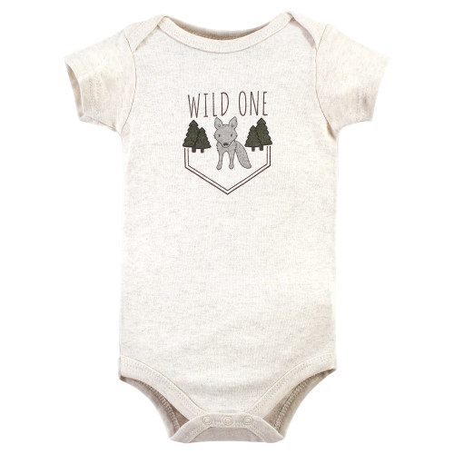 Hudson Baby Cotton Bodysuits, Wild One Wolf
