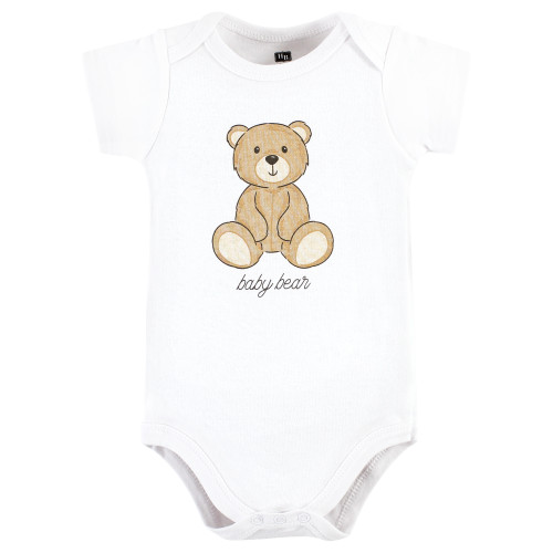 Hudson Baby Cotton Bodysuit and Pant Set, Teddy Bears Short Sleeve