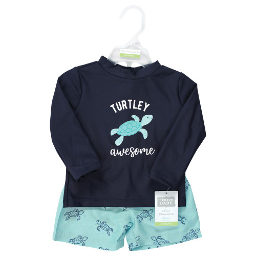 Hudson Baby Swim Rashguard Set, Sea Turtle