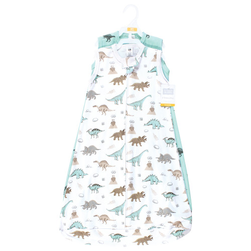 Hudson Baby Cotton Long-Sleeve Wearable Sleeping Bag, Sack, Blanket, Dino Blast Sleeveless