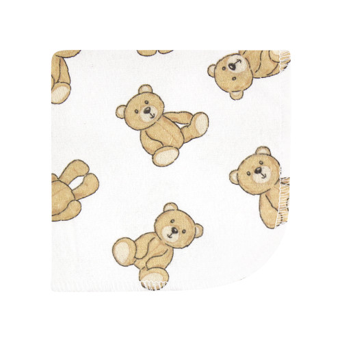 Hudson Baby Flannel Cotton Washcloths, Teddy Bears 12 Pack