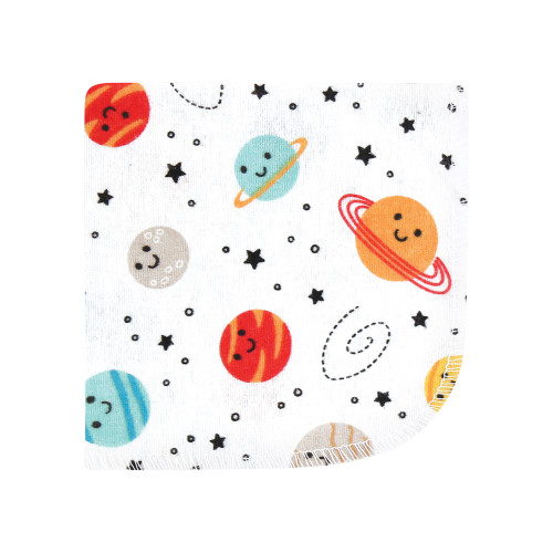 Hudson Baby Flannel Cotton Washcloths, Happy Planets 10 Pack