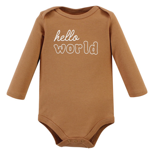 Hudson Baby Cotton Long-Sleeve Bodysuits, Kind Human 5 Pack