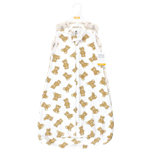 Hudson Baby Cotton Long-Sleeve Wearable Sleeping Bag, Sack, Blanket, Teddy Bear Sleeveless