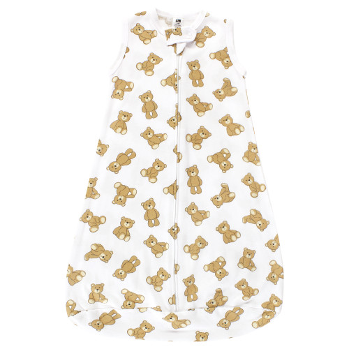Hudson Baby Cotton Long-Sleeve Wearable Sleeping Bag, Sack, Blanket, Teddy Bear Sleeveless