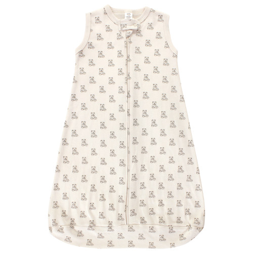 Hudson Baby Cotton Long-Sleeve Wearable Sleeping Bag, Sack, Blanket, Teddy Bear Sleeveless