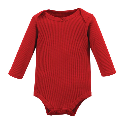 Hudson Baby Thermal Long Sleeve Bodysuits, Buffalo Plaid Leopard