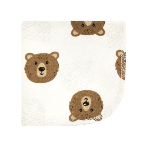 Hudson Baby Flannel Cotton Washcloths, Brown Bear 10 Pack