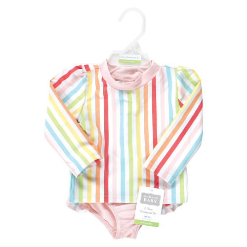Hudson Baby Swim Rashguard Set, Rainbow Stripe