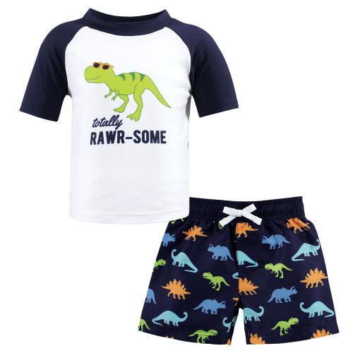 Hudson Baby Swim Rashguard Set, Rawr