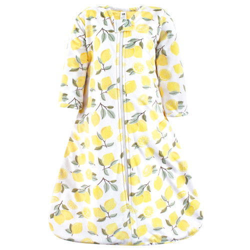 Hudson Baby Long Sleeve Plush Faux Fur Sleeping Bag, Wearable Blanket, Lemon