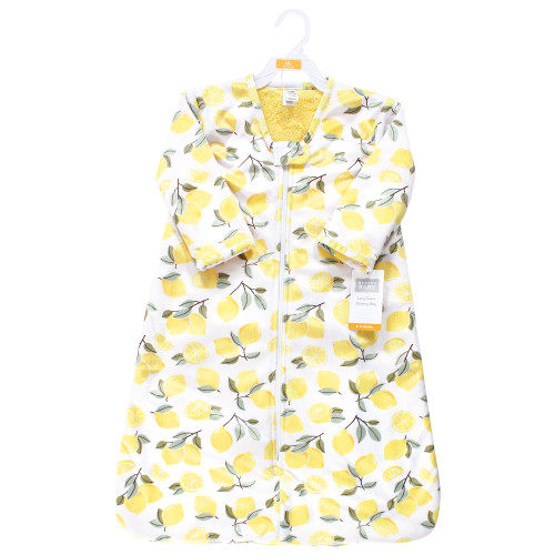 Hudson Baby Long Sleeve Plush Faux Fur Sleeping Bag, Wearable Blanket, Lemon