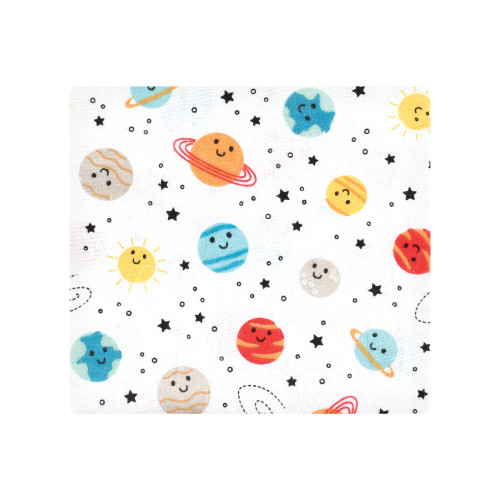 Hudson Baby Cotton Flannel Receiving Blankets, Happy Planets