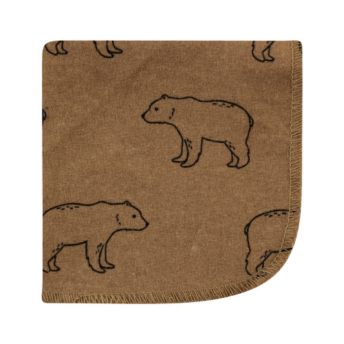Hudson Baby Flannel Cotton Washcloths, Brown Bear 12 Pack