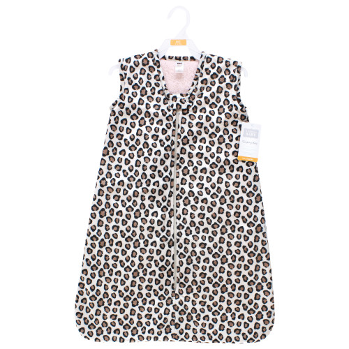 Hudson Baby Plush Faux Fur Sleeping Bag, Wearable Blanket, Leopard Pink