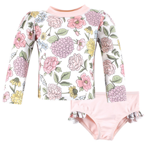 Hudson Baby Swim Rashguard Set, Vintage Blossom
