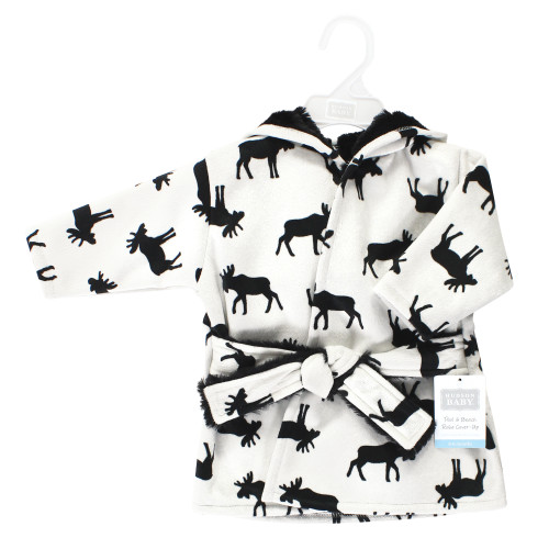 Hudson Baby Mink with Faux Fur Lining Pool and Beach Robe Cover-ups, Moose