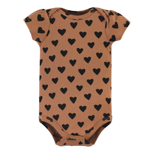 Hudson Baby Cotton Bodysuits, Cinnamon Hearts 5 Pack