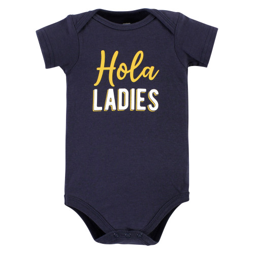 Hudson Baby Cotton Bodysuit, Pant and Shoe Set, Hola Ladies Short Sleeve