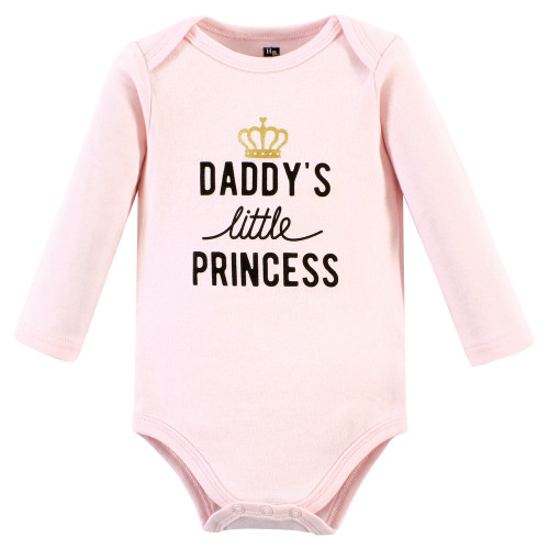 Hudson Baby Cotton Bodysuit, Pant and Shoe Set, Daddys Little Princess Long Sleeve