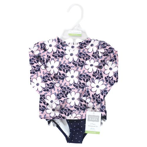 Hudson Baby Swim Rashguard Set, Leafy Cosmos