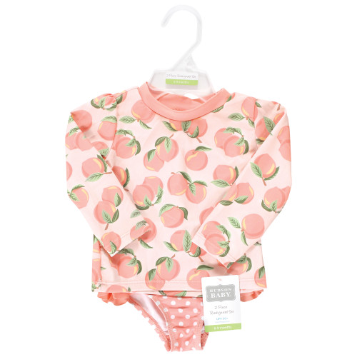 Hudson Baby Swim Rashguard Set, Pink Peach