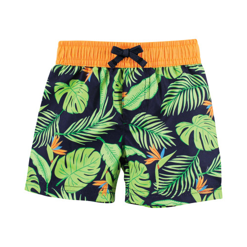 Hudson Baby Swim Rashguard Set, Navy Palm