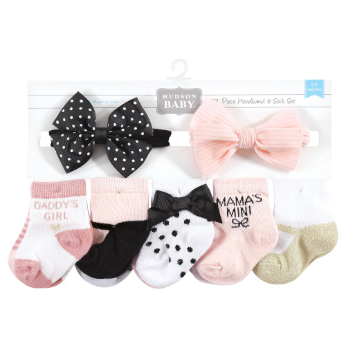 Hudson Baby Sock and Headband 12pc Set, Mom Dad