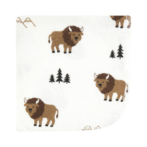 Hudson Baby Flannel Cotton Washcloths, Wild Buffalo 10 Pack