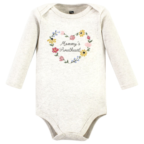Hudson Baby Cotton Bodysuit, Pant and Shoe Set, Soft Painted Floral Long Sleeve