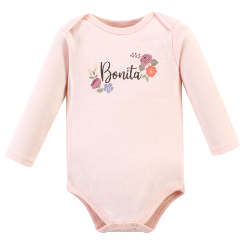 Hudson Baby Cotton Long-Sleeve Bodysuits, Bonita 5 Pack
