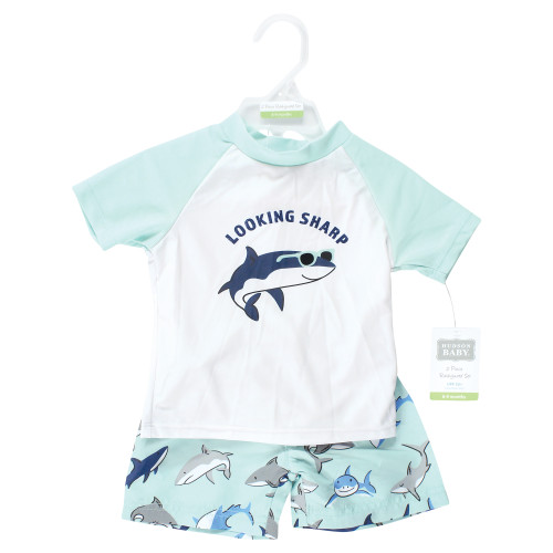 Hudson Baby Swim Rashguard Set, Looking Sharp Shark