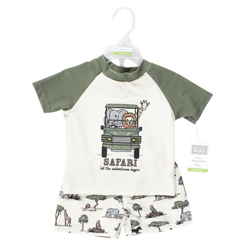 Hudson Baby Swim Rashguard Set, Going On Safari