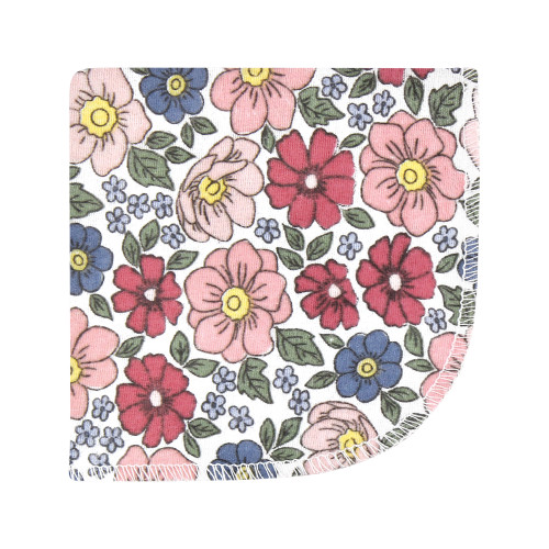 Hudson Baby Flannel Cotton Washcloths, Pink Blue Pretty Floral 12 Pack