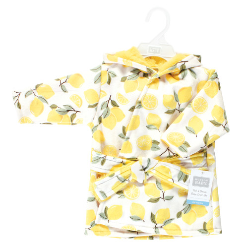 Hudson Baby Mink with Faux Fur Lining Pool and Beach Robe Cover-ups, Lemon