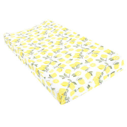Hudson Baby Cotton Changing Pad Cover, Lemon