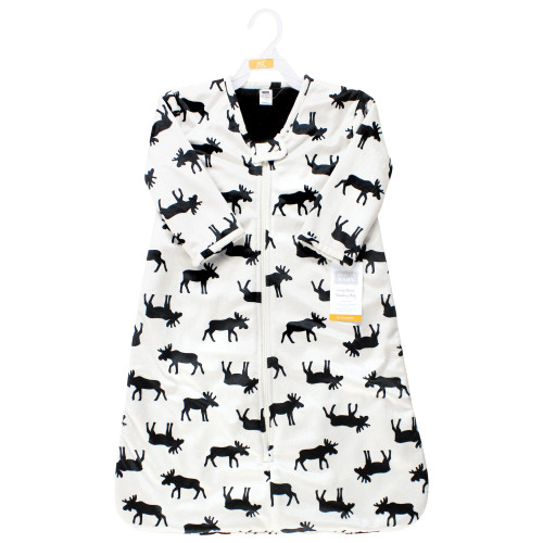 Hudson Baby Long Sleeve Plush Faux Fur Sleeping Bag, Wearable Blanket, Moose