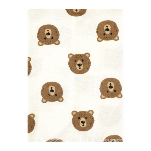 Hudson Baby Cotton Flannel Burp Cloths Bundle, Brown Bear