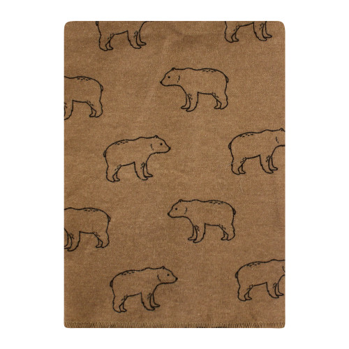 Hudson Baby Cotton Flannel Burp Cloths Bundle, Brown Bear
