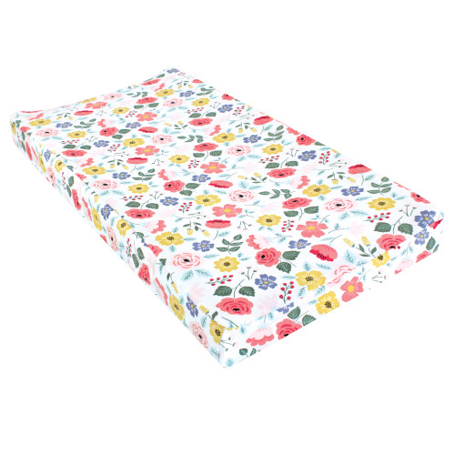 Hudson Baby Cotton Changing Pad Cover, Modern Botanical