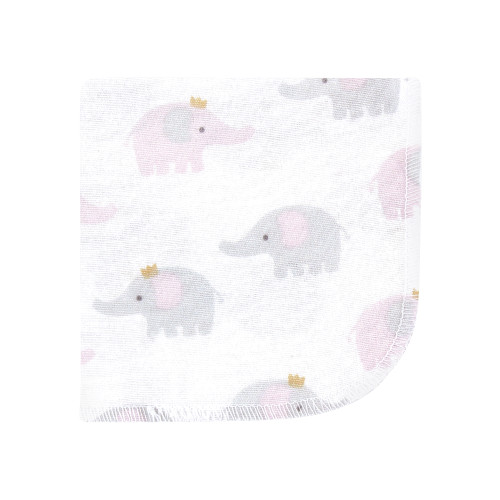 Hudson Baby Flannel Cotton Washcloths, Lilac Elephants 12 Pack