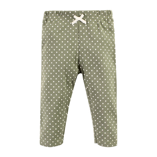 Hudson Baby Cotton Bodysuit, Pant and Shoe Set, Sage Floral Wreath Long Sleeve