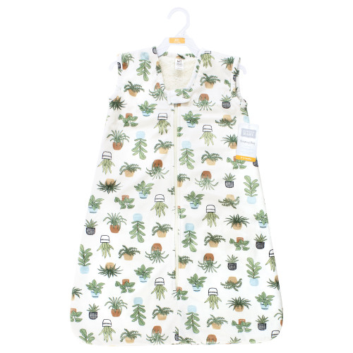 Hudson Baby Plush Faux Fur Sleeping Bag, Wearable Blanket, Plants